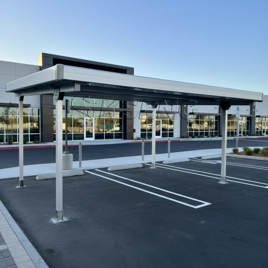 Residential solar carport providing renewable energy and protecting vehicles from the elements