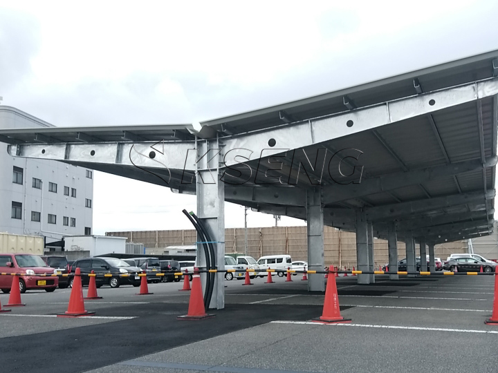130KW- Carbon Steel Solar Carport in Japan