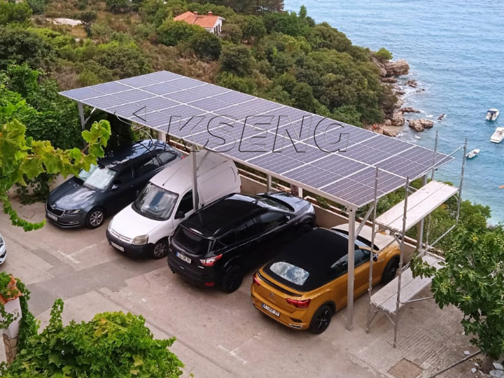 Aluminum Solar Carport in Croatia-9KW